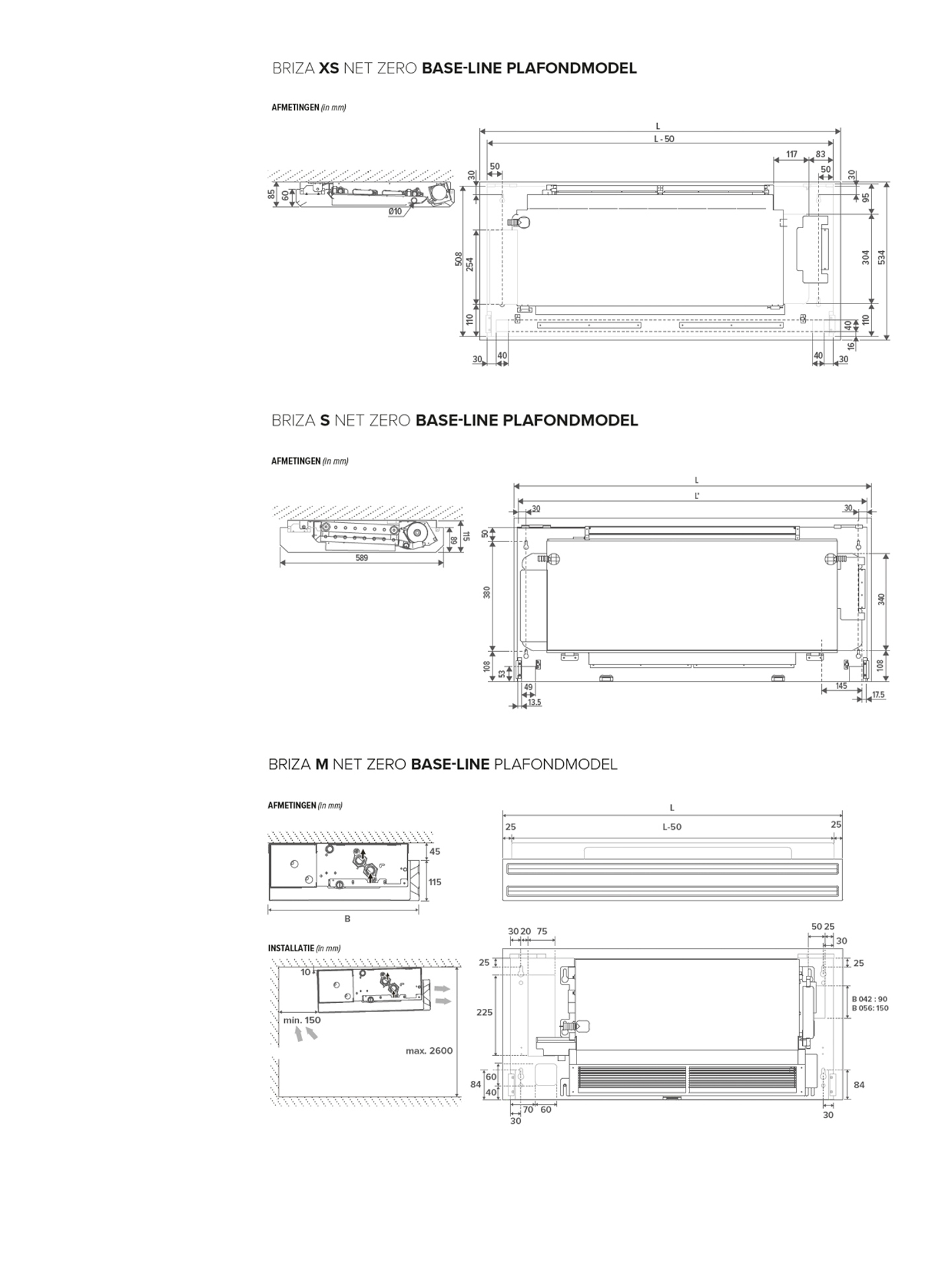 Jaga Brizanetzero Plafondmodel Afmeting